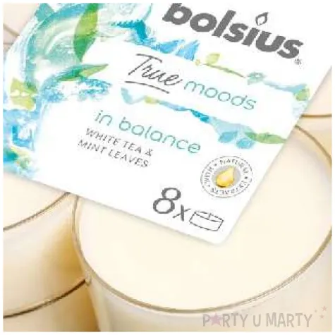 swieca zapachowa balance mieta i biala herbata bolsius 8h 8 szt