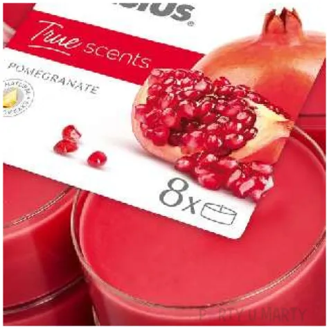 swieca zapachowa granat czerwony bolsius 8h 8 szt