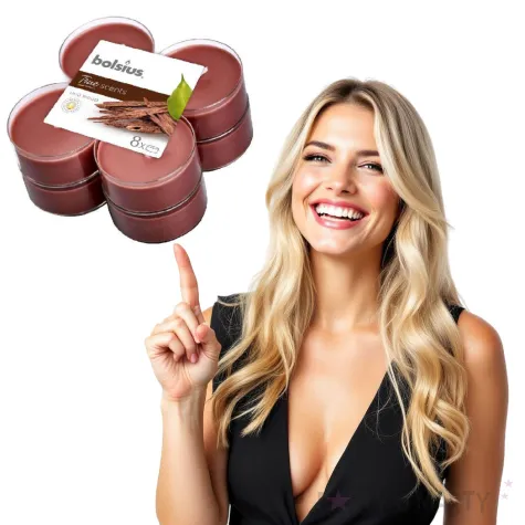 swieca zapachowa oud wood brazowy bolsius 8h 8 szt