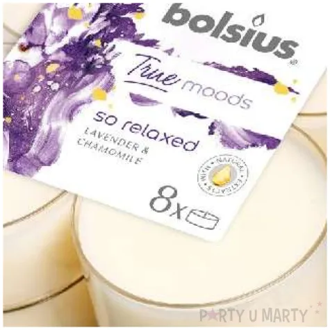 swieca zapachowa relaxed piwonia i rumianek bolsius 8h 8 szt