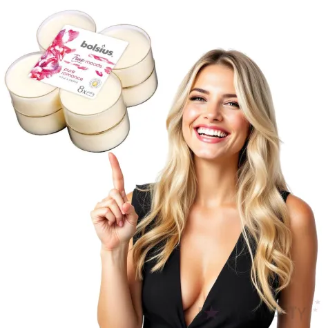 swieca zapachowa romance roza i bursztyn bolsius 8h 8 szt