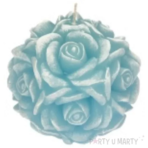 swieca zapachowa slodka roza bialo niebieska 10cm ravi