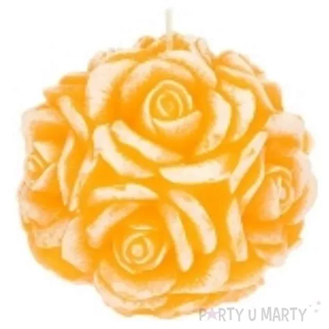 swieca zapachowa slodka roza bialo pomaranczowa 10cm ravi