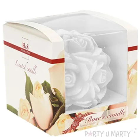 swieca zapachowa slodka roza bialo pomaranczowa 10cm ravi