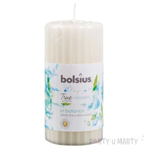 swieca zapachowa true moods white tea mint leaves biala bolsius 120 58imm