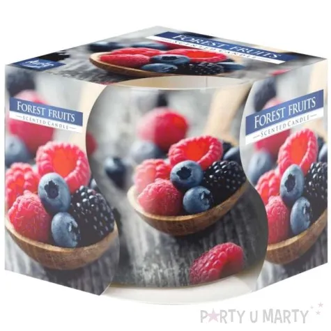 swieca zapachowa w graficznym szkle owoce lesne bispol 70 80 mm