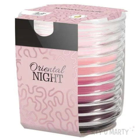 swieca zapachowa w karbowanym szkle orientalna noc bispol 82 80 mm