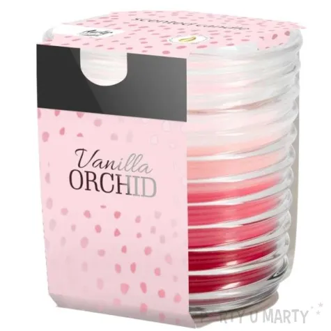 swieca zapachowa w karbowanym szkle wanilia z orchidea bispol 82 80 mm