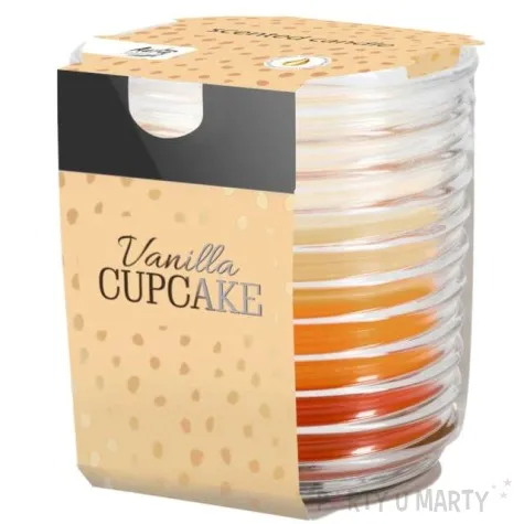 swieca zapachowa w karbowanym szkle waniliowe ciastko bispol 8 cm