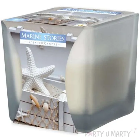 swieca zapachowa w szkle 2 knoty morskie opowiesci bispol 8 x 8 cm