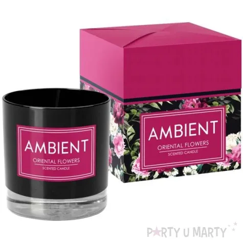 swieca zapachowa w szkle ambient orientalne kwiaty bispol 9 2 cm