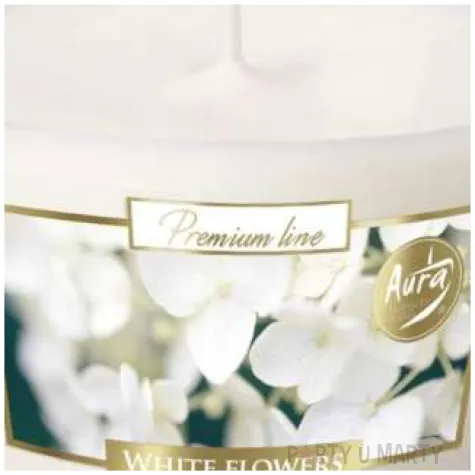 swieca zapachowa w szkle aurelia biale kwiaty bispol 8 cm