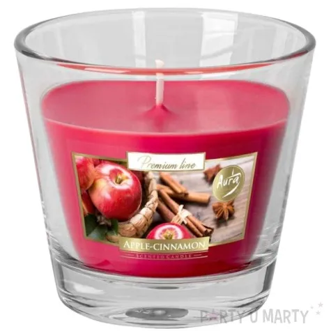 swieca zapachowa w szkle aurelia jablko z cynamonem bispol 8 cm