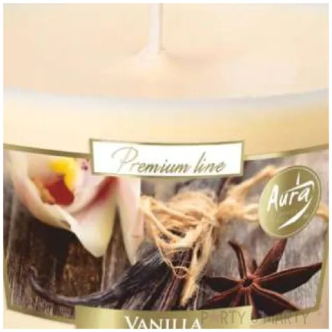 swieca zapachowa w szkle aurelia wanilia bispol 8 cm