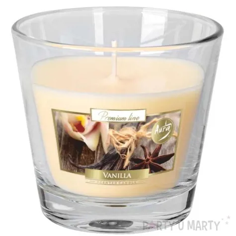 swieca zapachowa w szkle aurelia wanilia bispol 8 cm