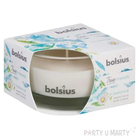 swieca zapachowa w szkle biala herbata bolsius 8 4cm