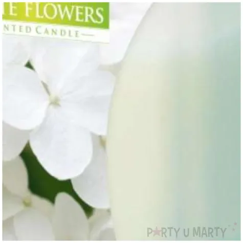 swieca zapachowa w szkle biale kwiaty 2 knoty bispol 80 mm