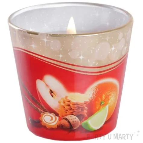 swieca zapachowa w szkle christmas time korzenna mieszanka bartek candles 80 mm