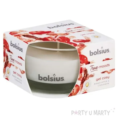 swieca zapachowa w szkle cynamon i jablko bolsius 8 4 cm
