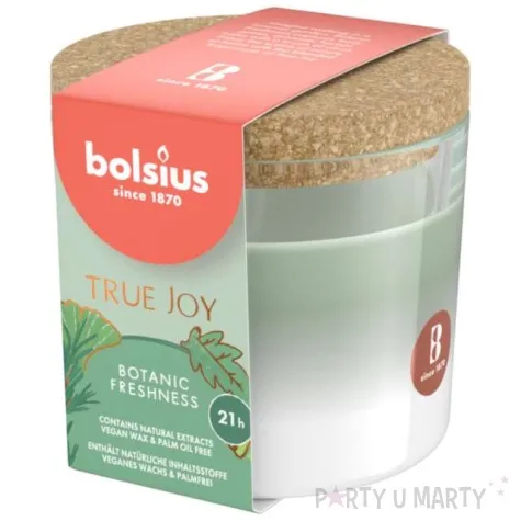 swieca zapachowa w szkle cytrusowy spacer zielona bolsius 83x66mm