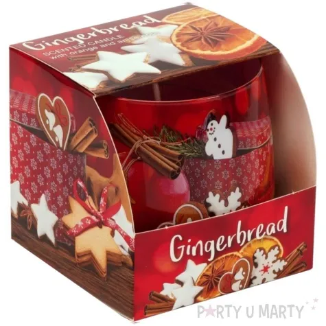 swieca zapachowa w szkle gingerbread piernik z pomarancza i anyzem bartek candles 80 mm