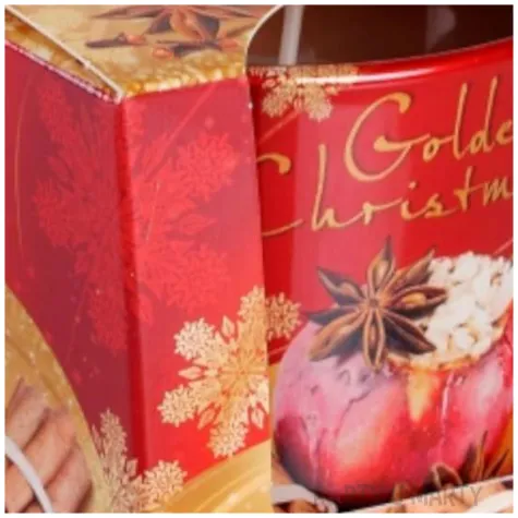 swieca zapachowa w szkle golden christmas pieczone jablko bartek candles 80 90 mm