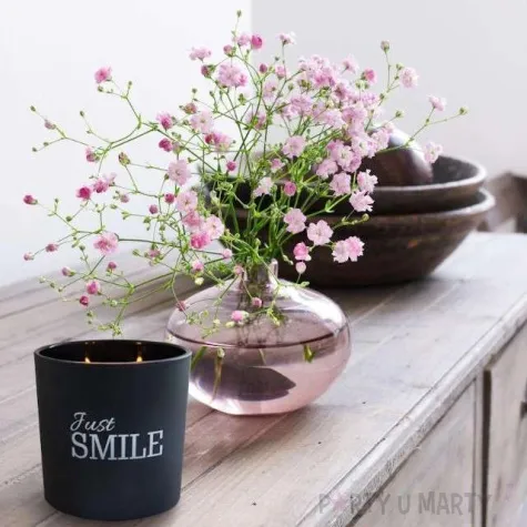 swieca zapachowa w szkle just smile bispol 10 cm