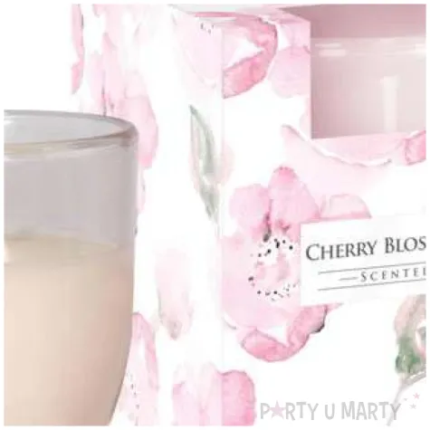 swieca zapachowa w szkle kwiat wisni i bursztyn bispol 76 mm