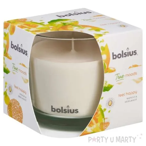 swieca zapachowa w szkle mango i bergamotka bolsius 9 5 cm