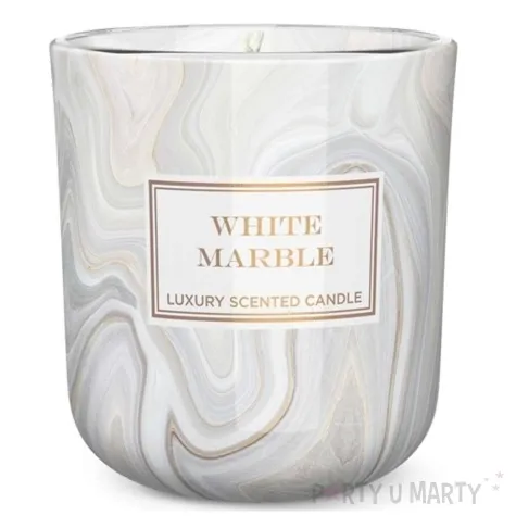 swieca zapachowa w szkle marble biala bartek candles