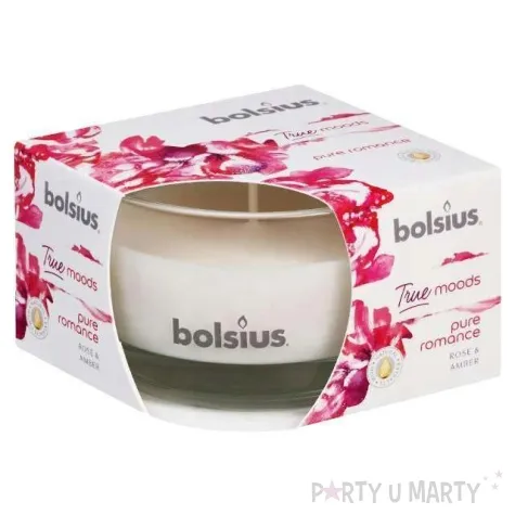 swieca zapachowa w szkle roza i bursztyn bolsius 8 4cm