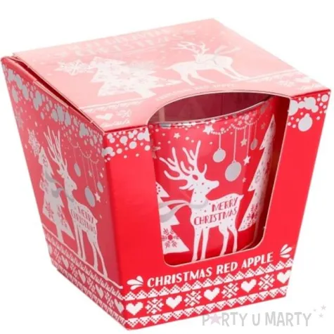 swieca zapachowa w szkle scandinavian czerwone jablko bartek candles 90 80 mm