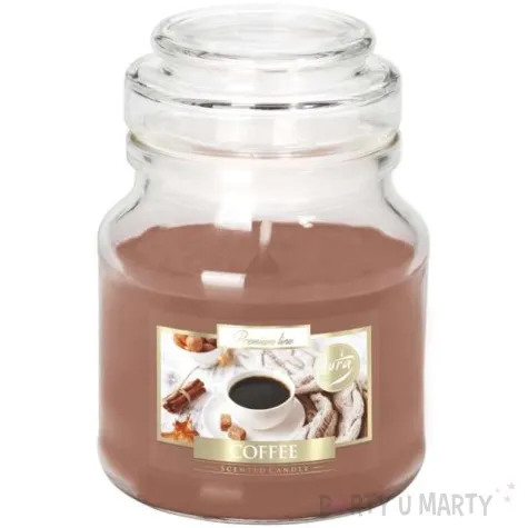 swieca zapachowa w szkle sloiczek kawa bispol 28 h 100 70 mm