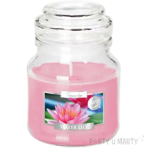 swieca zapachowa w szkle sloiczek lilia wodna aura 28 h 100 70 mm
