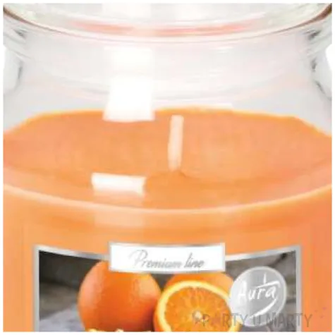 swieca zapachowa w szkle sloiczek pomarancza aura 28 h 10 cm