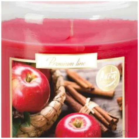 swieca zapachowa w szkle sloik xl jablko z cynamonem aura 100 h 14 cm