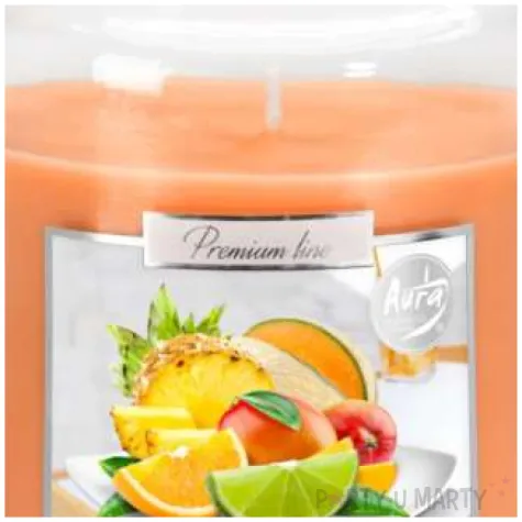 swieca zapachowa w szkle sloik xl owoce tropikalne aura 100 h 14 cm