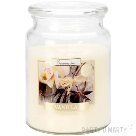 swieca zapachowa w szkle sloik xl wanilia bispol 100 h 14 cm