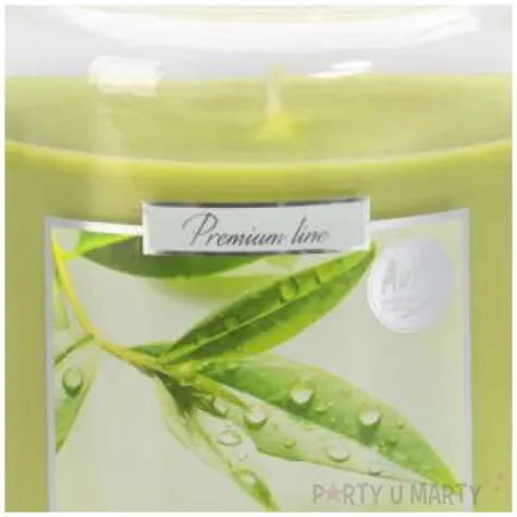 swieca zapachowa w szkle sloik xl zielona herbata aura 100 h 14 cm