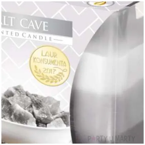 swieca zapachowa w szkle trojbarwna grota solna bispol 8x8 cm