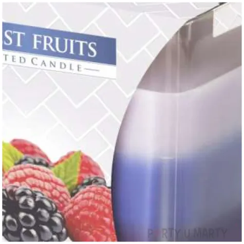 swieca zapachowa w szkle trojbarwna owoce lesne bispol 8x8 cm