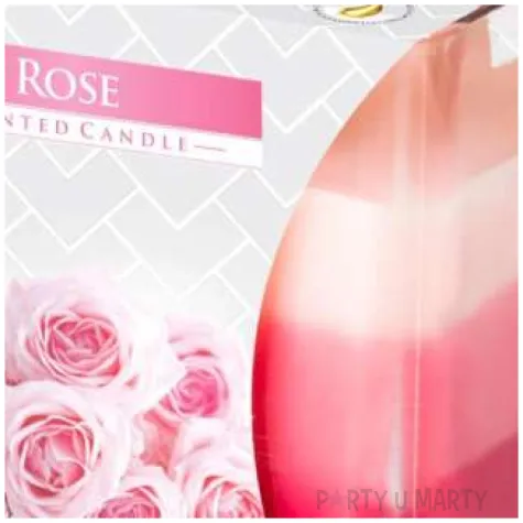 swieca zapachowa w szkle trojbarwna roza bispol 80 80 mm