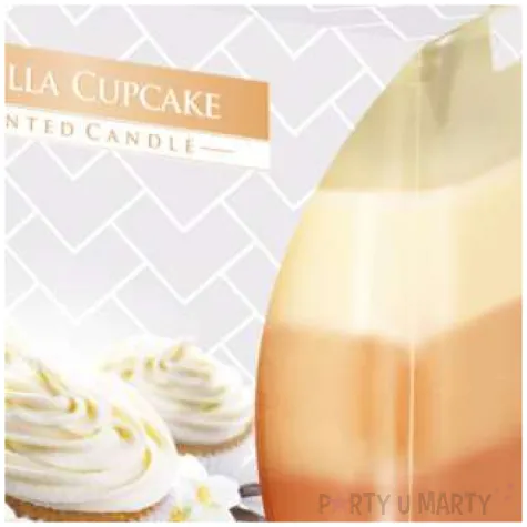 swieca zapachowa w szkle trojbarwna waniliowe ciastko bispol 8x8 cm