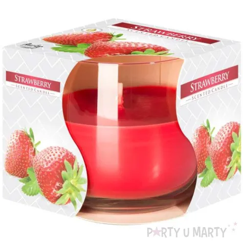 swieca zapachowa w szkle truskawka aura 7 cm