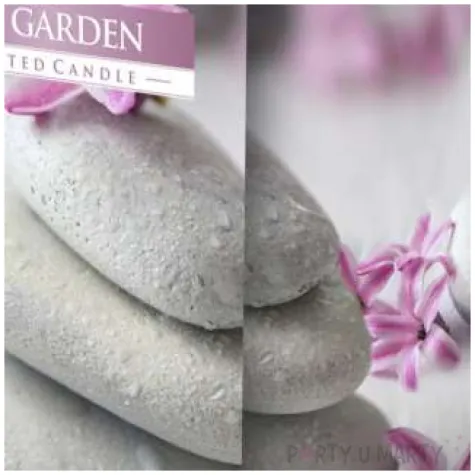 swieca zapachowa w szkle z nadrukiem ogrod spa bispol 8 cm