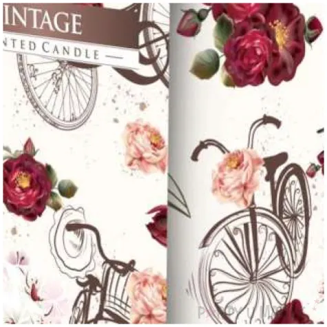 swieca zapachowa w szkle z nadrukiem vintage bispol 8 cm