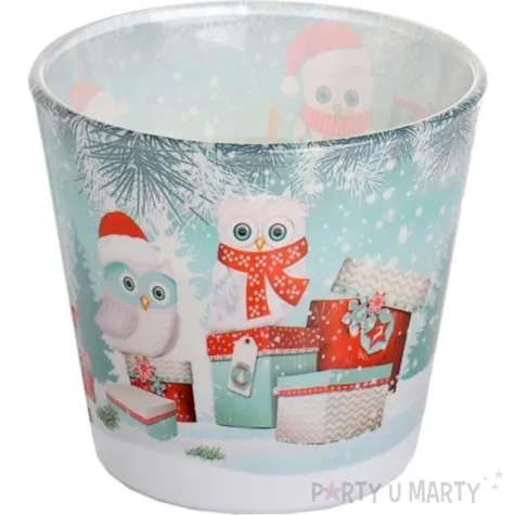swieca zapachowa w szkle zimowe sowy winter stories bartek candles 80 90 mm
