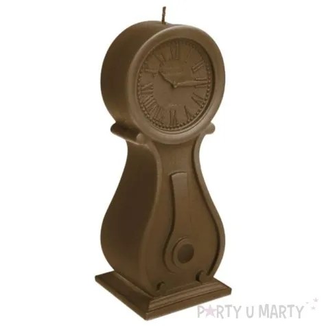 swieca zegar vintage xxl brazowy candellana