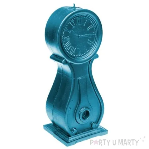 swieca zegar vintage xxl niebieski metalik candellana