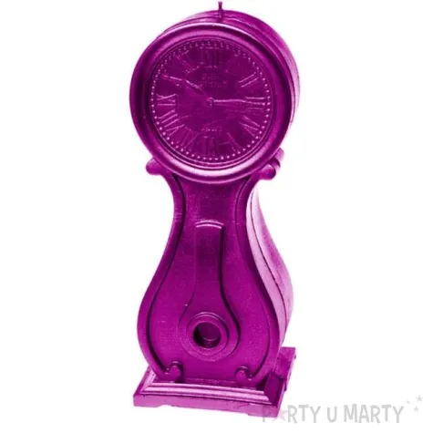 swieca zegar vintage xxl rozowy metalik candellana